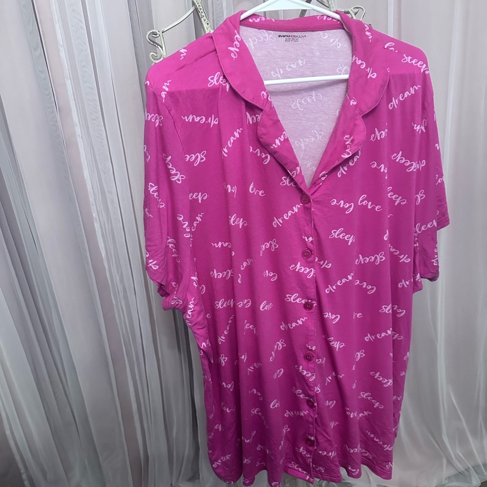 Avenue Pink Casual Button Down Shirt